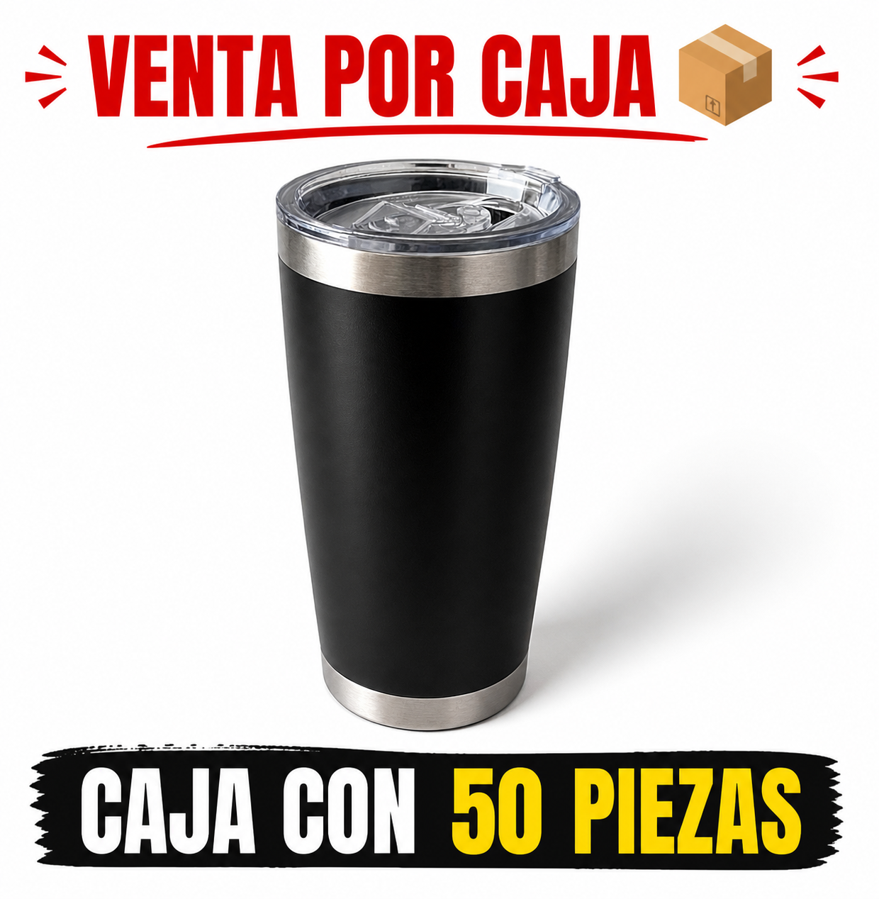 TERMO 20 OZ NEGRO/ CAJA CON 50 PIEZAS