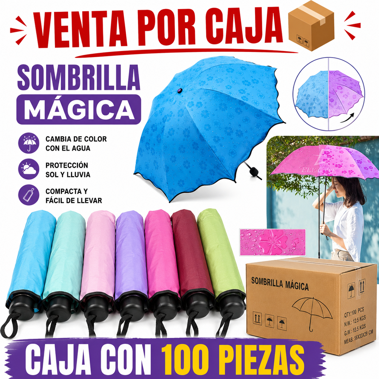 PARAGUAS MÁGICO / CAJA CON 100 PZS