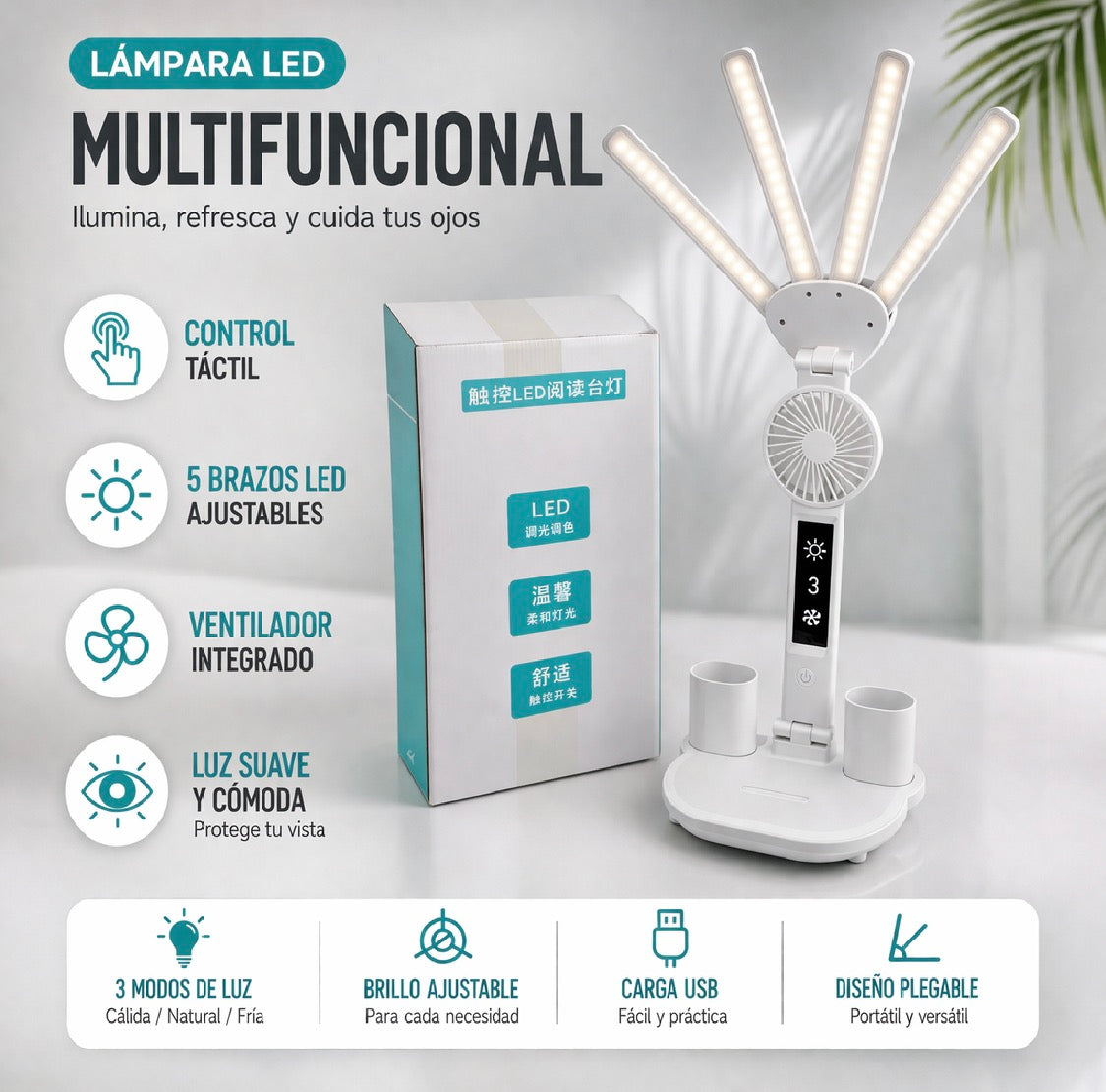 LÁMPARA DE ESCRITORIO / CAJA CON 38 PIEZAS