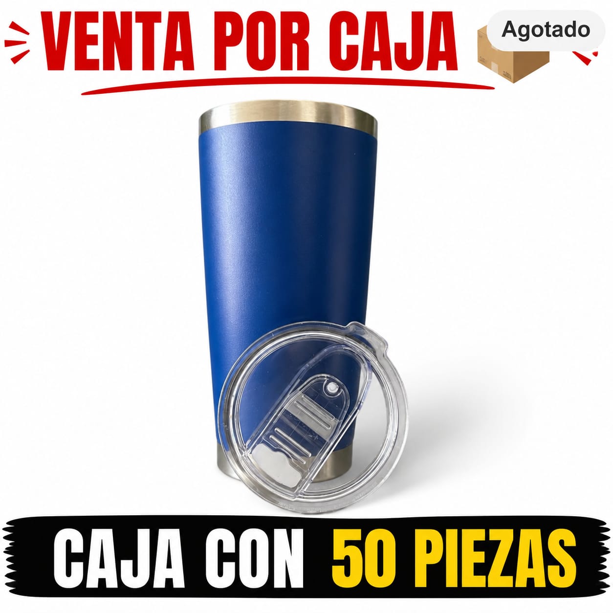 TERMO 20OZ AZUL REY / CAJA CON 50 PIEZAS