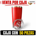 TERMO 20 OZ AZUL ROJO / CAJA CON 50PZ