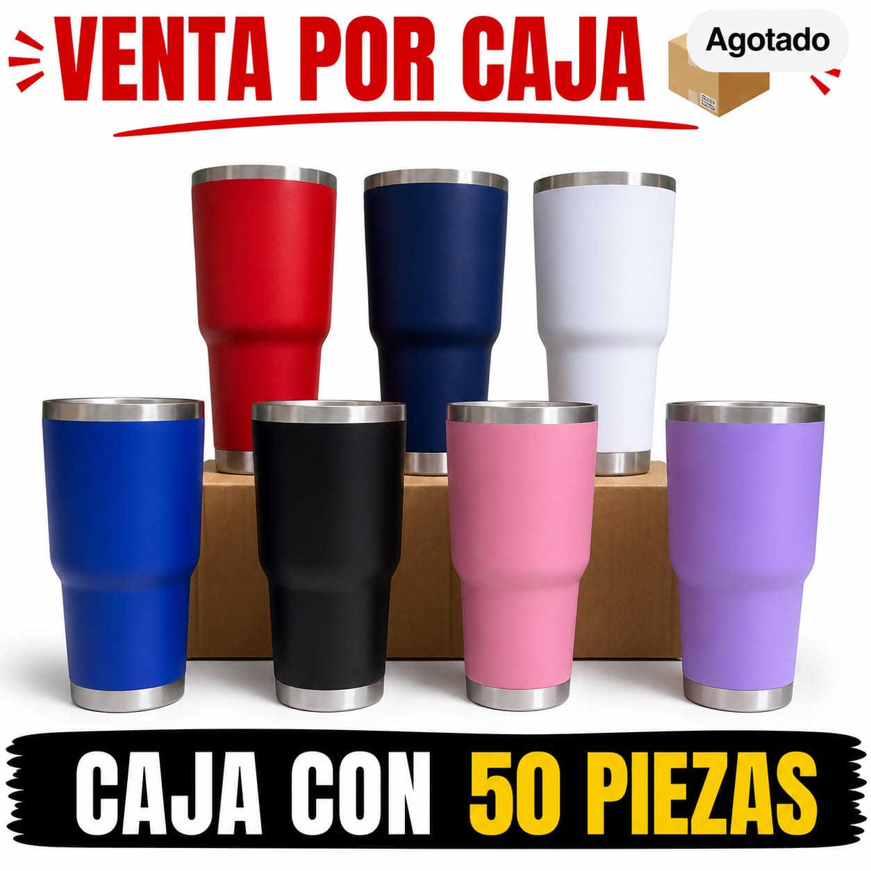 TERMO 30 OZ MIX / CAJA CON 50 PIEZAS
