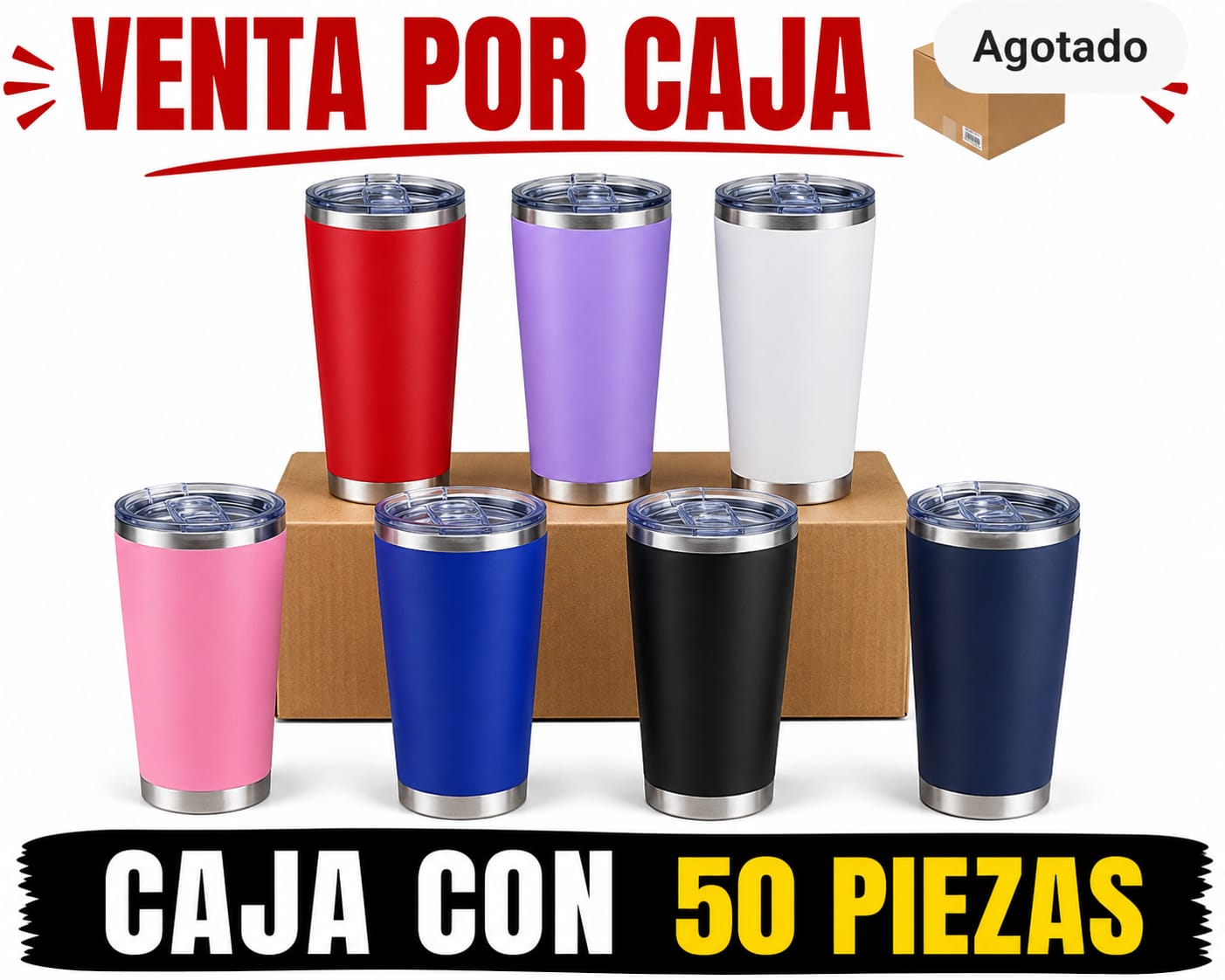 TERMO 20 OZ MIX / CAJA CON 50 PIEZAS