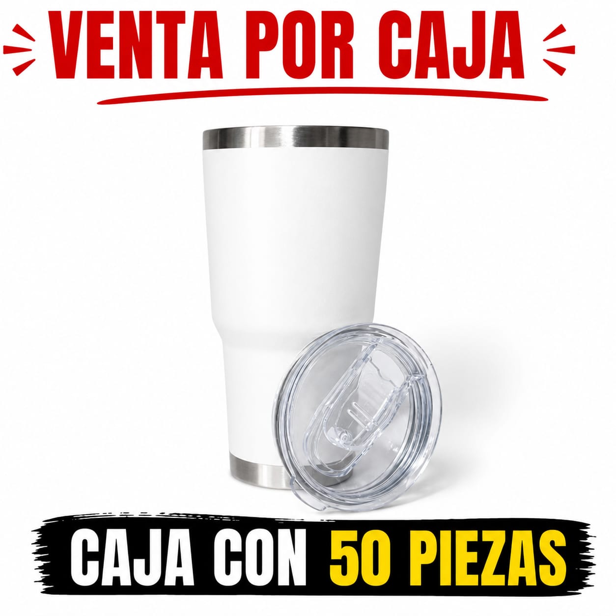 TERMO 30 OZ BLANCO / CAJA CON 50 PIEZAS