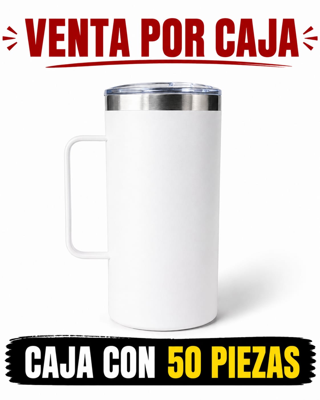 TERMO TARRO 20 OZ BLANCO / CAJA CON 50 PIEZAS