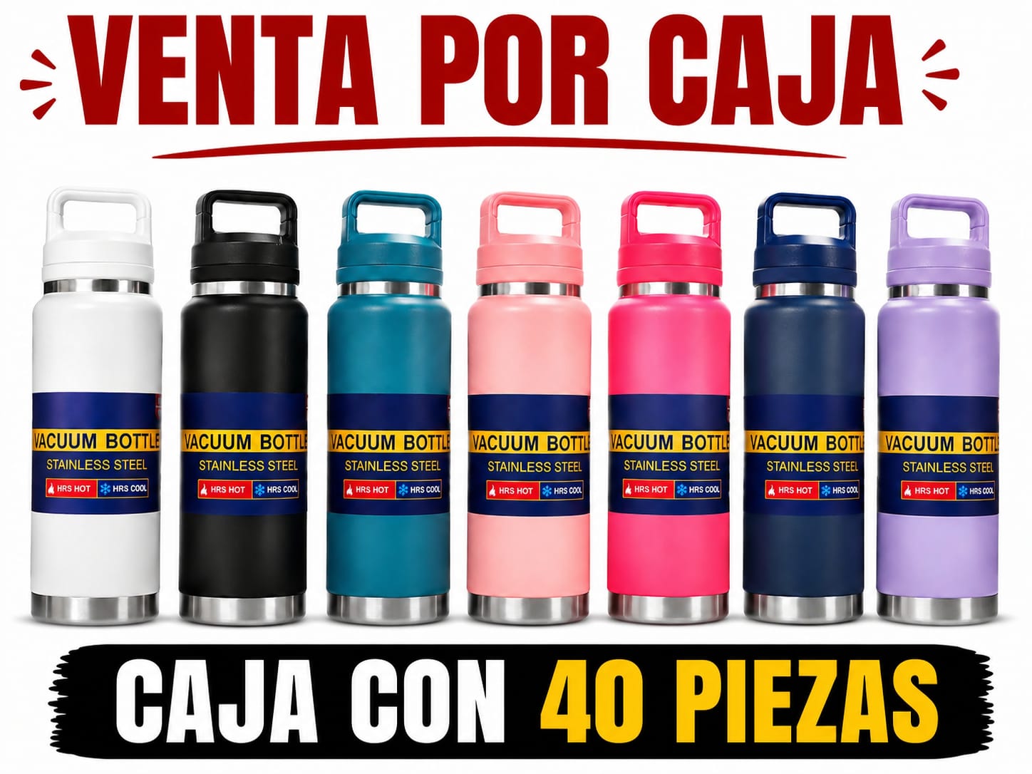 TERMO INDESTRUCTIBLE 40 OZ / CAJA CON 40 PIEZAS