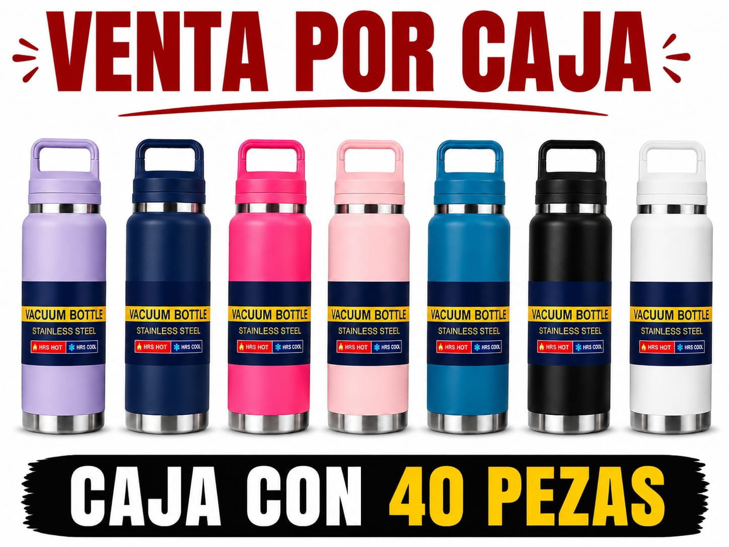TERMO INDESTRUCTIBLE 30 OZ / CAJA CON 40 PIEZAS