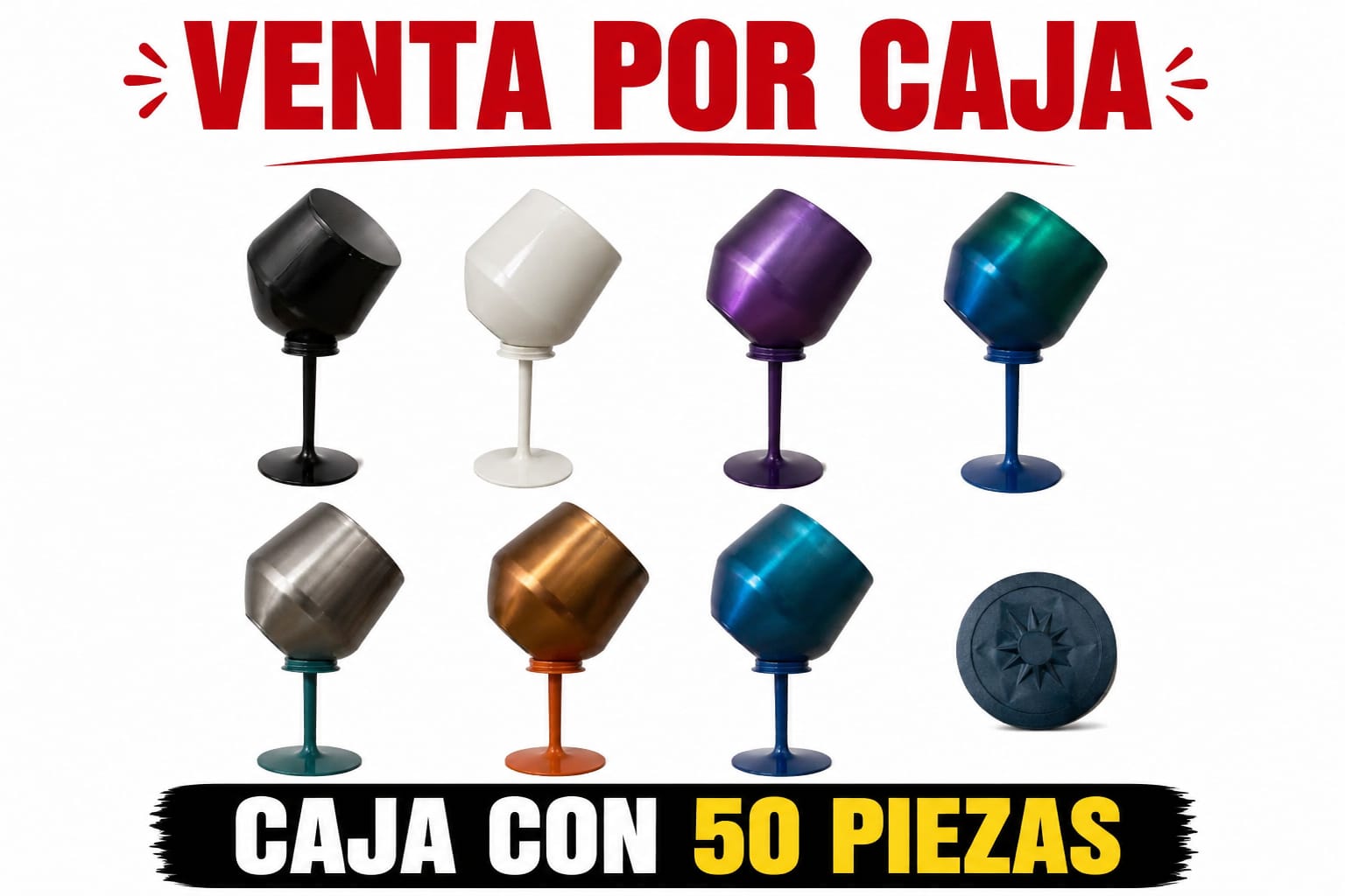TERMO COPA WHISKERO / CAJA CON 50 PIEZAS