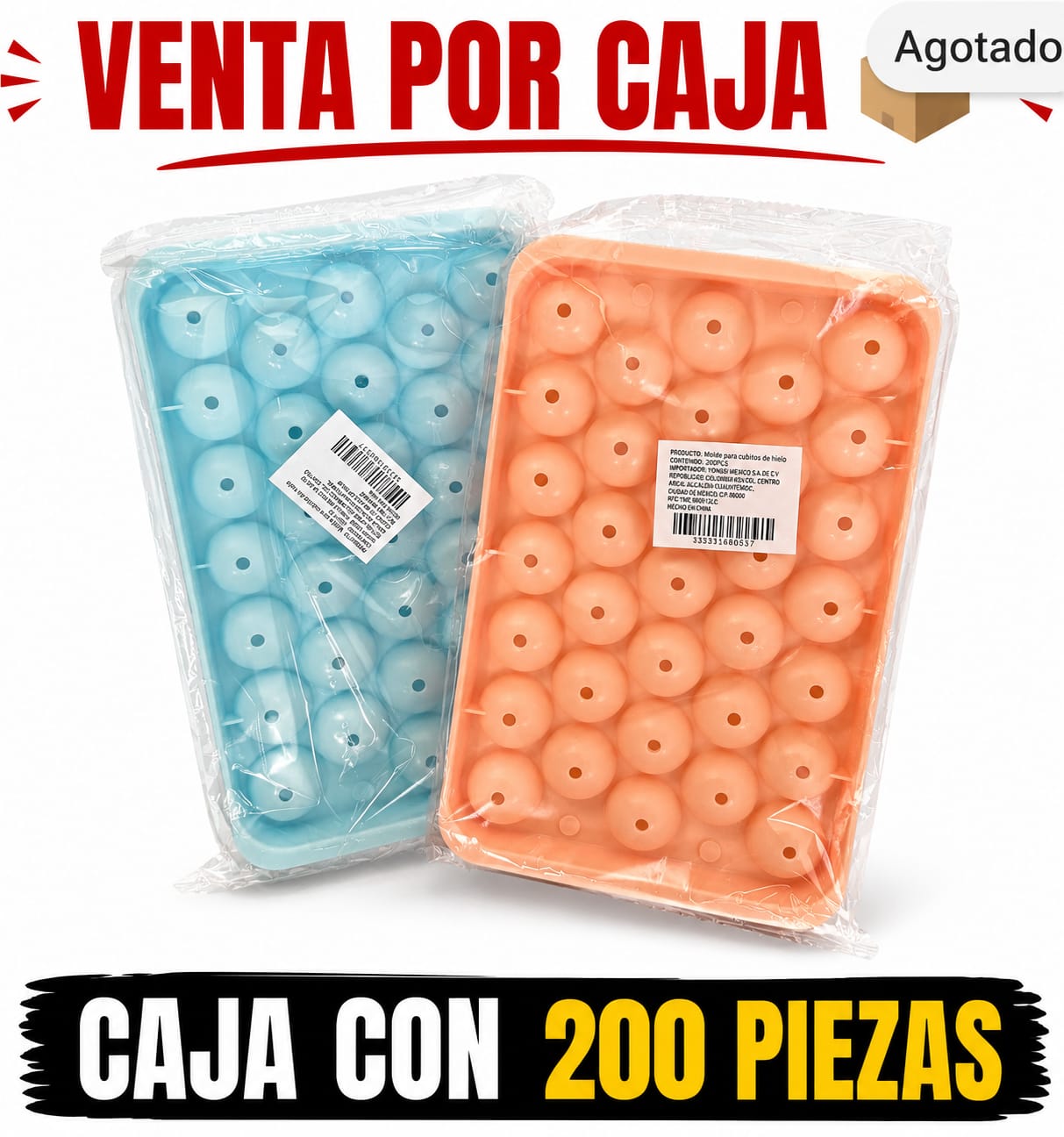 MOLDE DE ESFERA PARA HIELO / CAJA CON 200 PIEZAS