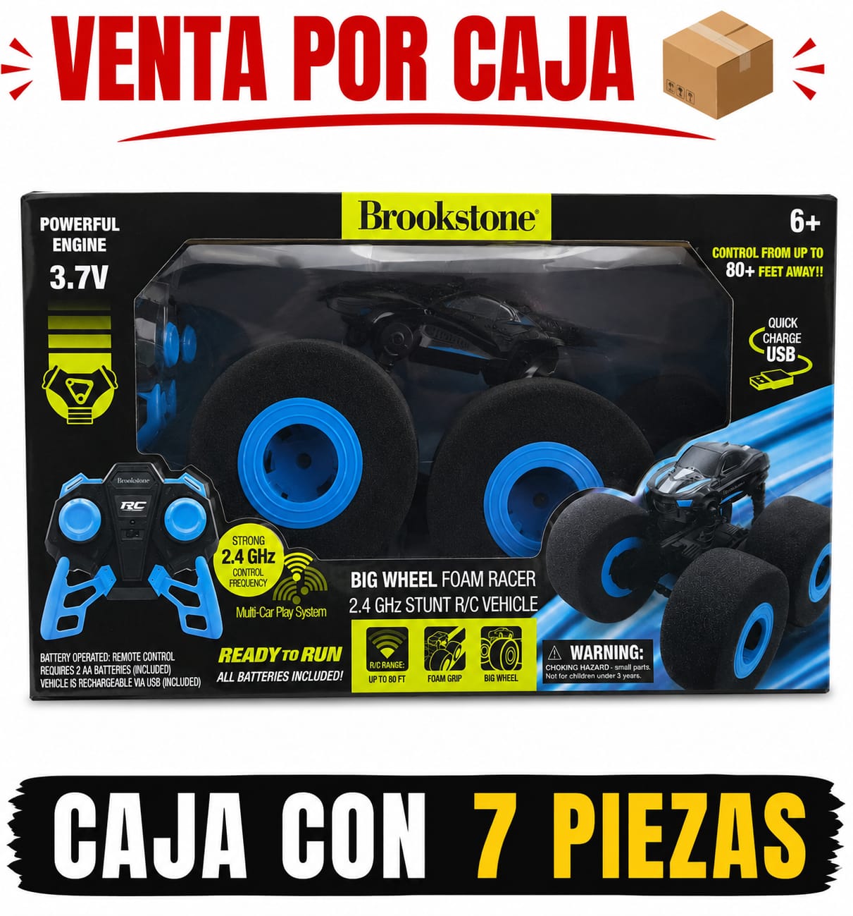 CARRO A CONTROL REMOTO / CAJA CON 7 PIEZAS