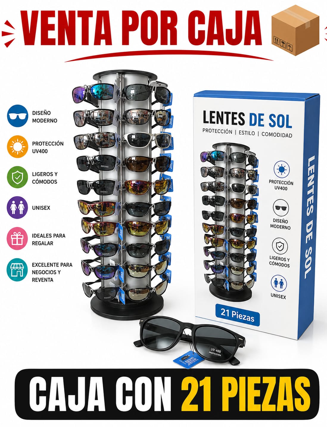 LENTE SE SOL / CAJA CON 21 PIEZAS