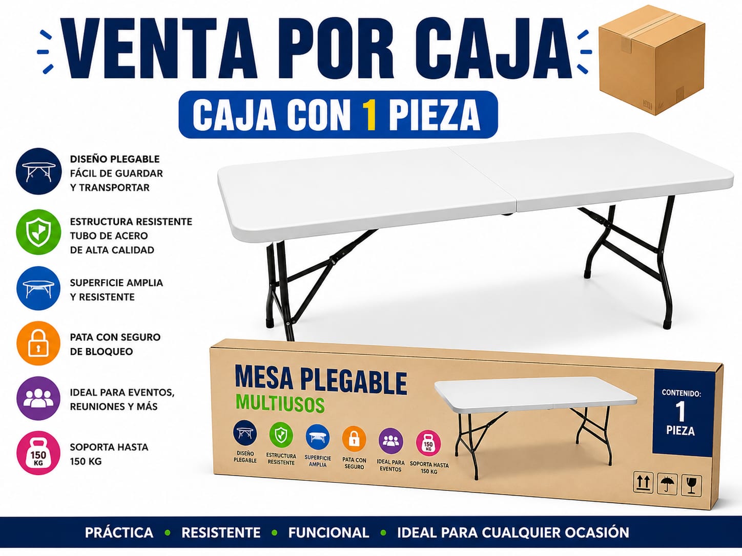 MESA PLEGABLE / CAJA CON 1 PIEZA