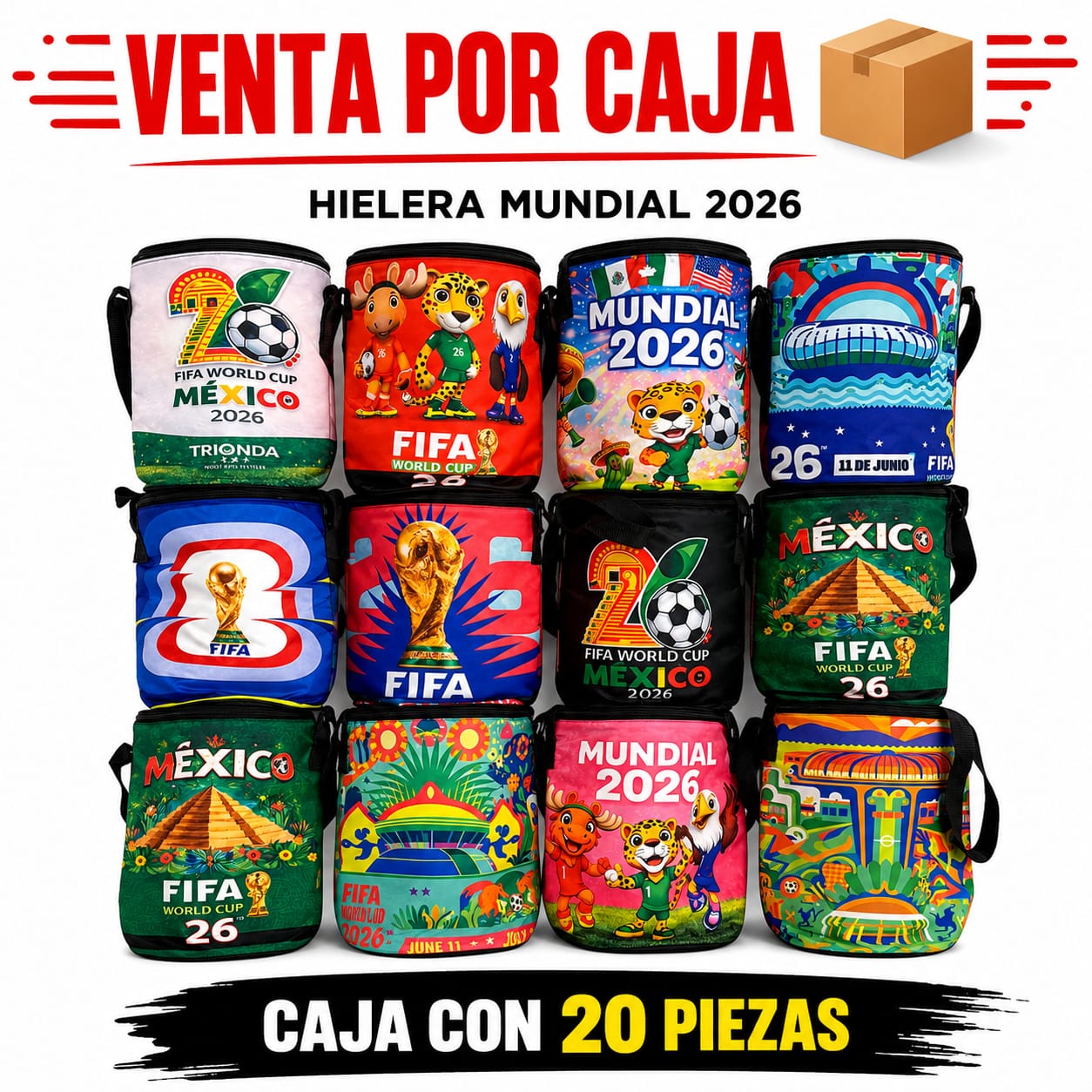 HIELERA MUNDIAL / CAJA CON 20 PIEZAS