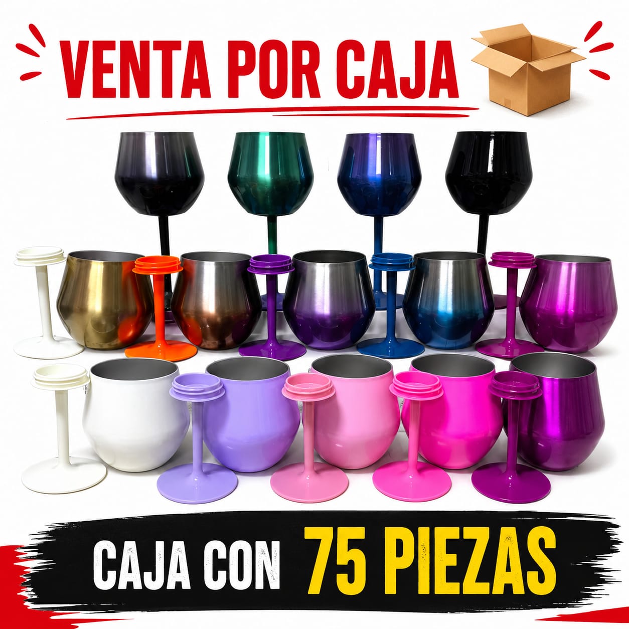 TERMO COPA WHISKERO FAB-15 / CAJA CON 75 PIEZAS